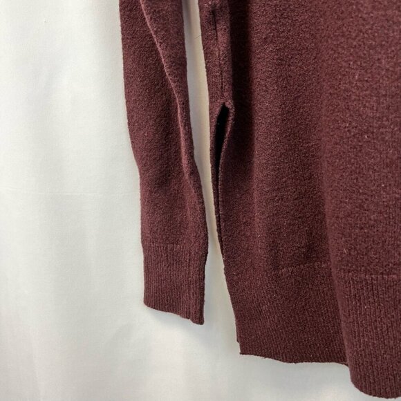 Loft Womens Ann Taylor Pullover Sweater Wine Long Sleeve Crew Neck Tight Knit S - Picture 8 of 10